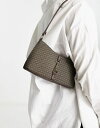 yz GC\X fB[X V_[obO obO ASOS DESIGN 90s shoulder bag in monogram print with hardware clip in brown Brown