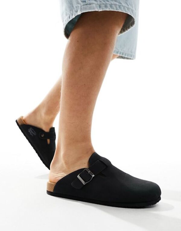 yz IWiyM Y T_ V[Y Original Penguin backless clog shoes in black Black suede