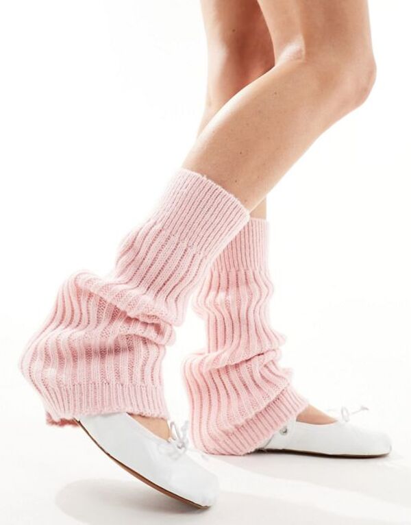 yz NC Be[W fB[X C A_[EFA Reclaimed Vintage knit leg warmers in pink PINK