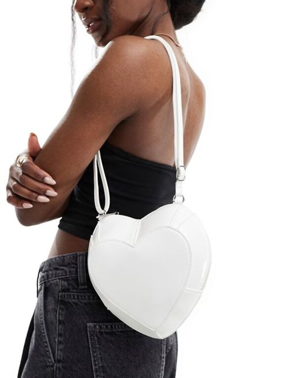 【送料無料】 エイソス レディース ショルダーバッグ バッグ ASOS DESIGN crossbody bag in heart shape in white WHITE