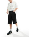 エイソス 【送料無料】 エイソス メンズ ハーフパンツ・ショーツ ボトムス ASOS DESIGN jorts style shorts in black nylon with contrast detail Black