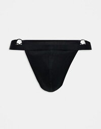 【送料無料】 エイソス メンズ ブリーフパンツ アンダーウェア ASOS DESIGN thong with side strap in black Black