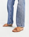 アルド 【送料無料】 アルド レディース サンダル シューズ ALDO Elenaa padded flat sandals in tan leather Medium Brown