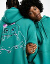 yz EB[NfC fB[X p[J[EXEFbg t[fB[ AE^[ Weekday Unisex oversized graphic hoodie in green exclusive to ASOS - part of a set Green