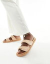  ロンドンレベル レディース サンダル シューズ London Rebel twist strap sandals in beige BEIGE