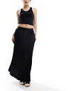 【送料無料】 ワイエーエス レディース スカート ボトムス Y.A.S satin pleated midi skirt in black Black