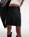 トップショップ 【送料無料】 トップショップ レディース スカート ボトムス Topshop snaps wrap mini skirt in black Black