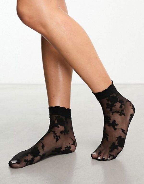 yz GC\X fB[X C A_[EFA ASOS DESIGN black lace sock Black