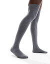  モンキ レディース 靴下 アンダーウェア Monki knee high socks in gray Gray