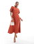 ̵ ΡХǥ 㥤 ǥ ԡ ȥåץ Nobody's Child Zora puff sleeve midaxi dress in red Red