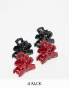 エイソス   ヘアアクセサリー 【送料無料】 エイソス レディース ヘアアクセサリー アクセサリー ASOS DESIGN pack of 4 mini hair claws with bow detail in multi Multi