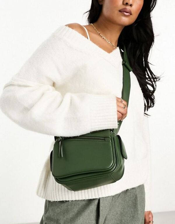 【送料無料】 エイソス レディース ショルダーバッグ バッグ ASOS DESIGN utility dual wear crossbody bag in green Khaki