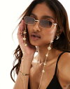 【送料無料】 サウスビーチ レディース サングラス・アイウェア アクセサリー South Beach seashell and starfish embellished sunglasses chain GOLD