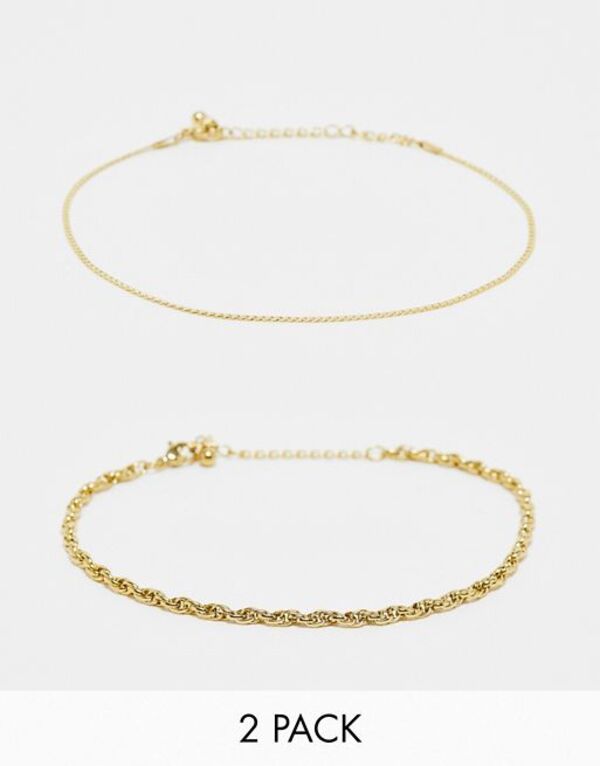 yz NC Be[W fB[X uXbgEoOEANbg ANZT[ Reclaimed Vintage unisex waterproof stainless steel anklets in gold GOLD