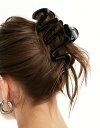  モンキ レディース ヘアアクセサリー アクセサリー Monki wavy swirl hair claw clip in black Black