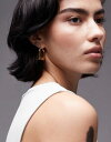  トップショップ レディース ピアス・イヤリング アクセサリー Topshop Elodie square hoop earrings in 14k gold plated GOLD