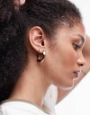  トップショップ レディース ピアス・イヤリング アクセサリー Topshop Paz waterproof stainless steel hoop earrings in gold tone GOLD