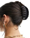 エイソス   ヘアアクセサリー 【送料無料】 エイソス レディース ヘアアクセサリー アクセサリー ASOS DESIGN hair claw with scallop edge design in black Black