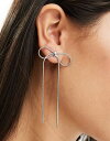 エイソス 【送料無料】 エイソス レディース ピアス・イヤリング アクセサリー ASOS DESIGN stud earrings with chain bow detail in silver tone Silver