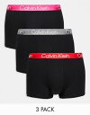     JoNC Y gNX A [EFA Calvin Klein 3-pack trunks with colored waistband in black Black