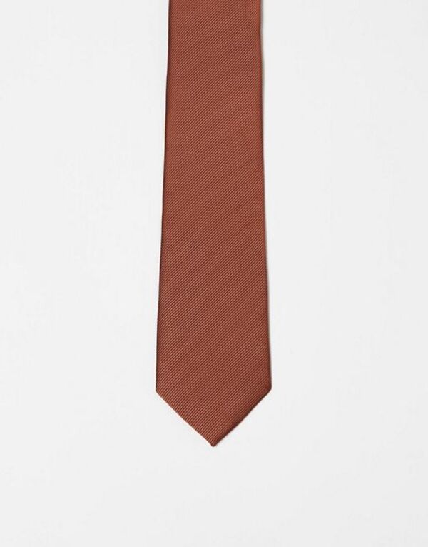 yz GC\X Y lN^C ANZT[ ASOS DESIGN slim tie in brown BROWN