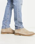 【送料無料】 ウォークロンドン メンズ ブーツ・レインブーツ シューズ Walk London hornchurch chelsea boots in beige suede -