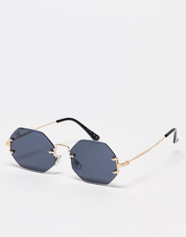  ジーパーズ ピーパーズ レディース サングラス・アイウェア アクセサリー Jeepers Peepers x ASOS exclusive metal hex sunglasses in black lens Black
