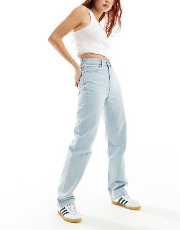  ウィークデイ レディース デニムパンツ ジーンズ ボトムス Weekday Rowe extra high waist regular fit straight leg jeans in opulent blue Opulent blue