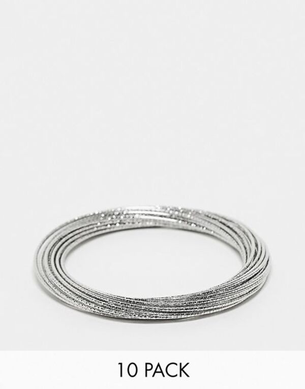 エイソス 【送料無料】 エイソス レディース ブレスレット・バングル・アンクレット アクセサリー ASOS DESIGN bangle bracelets with multi fine wire design in silver tone Silver