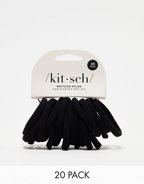  キッチュ レディース ヘアアクセサリー アクセサリー Kitsch Nylon Elastics 20pc set Black