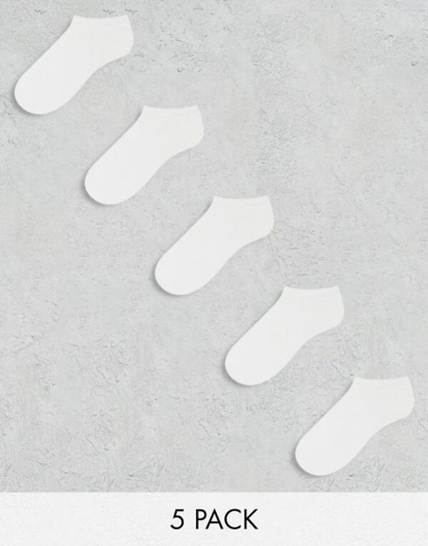 yz GC\X fB[X C A_[EFA ASOS DESIGN 5 pack sneaker socks in white white