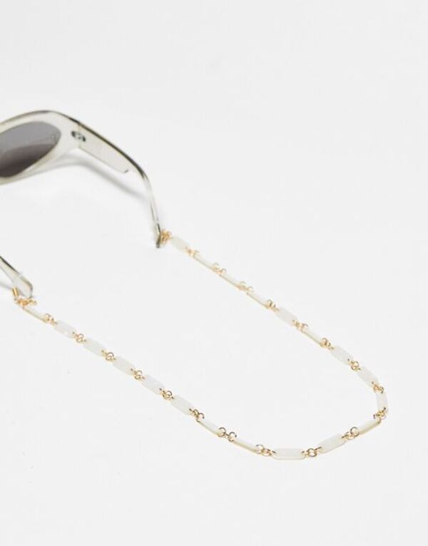  ジーパーズ ピーパーズ レディース サングラス・アイウェア アクセサリー Jeepers Peepers marble sunglasses chain in gold/white GOLD