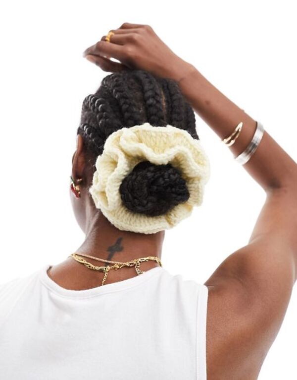 yz NC Be[W fB[X wAANZT[ ANZT[ Reclaimed Vintage crochet scrunchie in white white