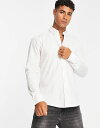 【送料無料】 オンリーアンドサンズ メンズ シャツ トップス Only & Sons slim fit stretch poplin shirt in white White(4)