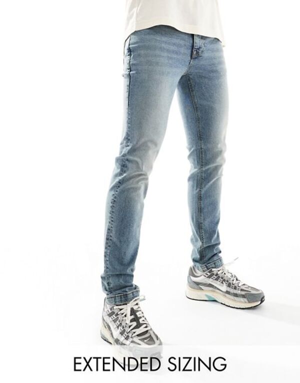 エイソス 【送料無料】 エイソス メンズ デニムパンツ ジーンズ ボトムス ASOS DESIGN skinny jeans in light blue tinted wash Light blue wash