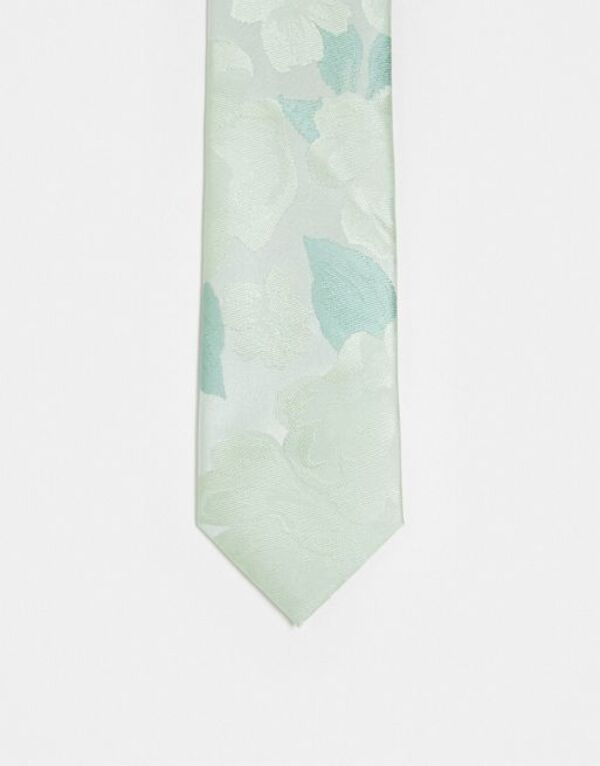 yz cCXebh eC[ Y lN^C ANZT[ Twisted Tailor Abelia floral tie in sage green GREEN