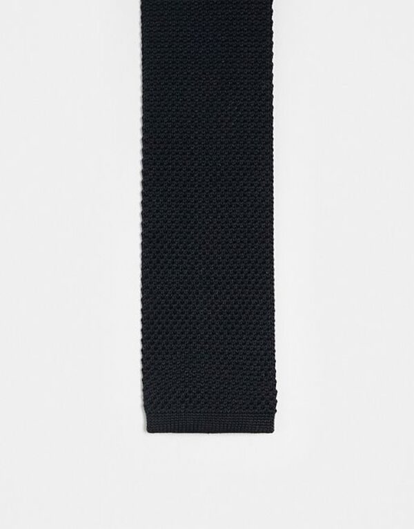 yz cCXebh eC[ Y lN^C ANZT[ Twisted Tailor knitted tie in black Black