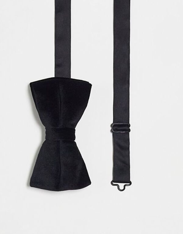 yz GC\X Y lN^C ANZT[ ASOS DESIGN velvet bow tie in black Black