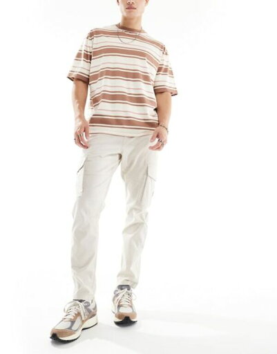 【送料無料】 オンリーアンドサンズ メンズ カジュアルパンツ ボトムス Only & Sons slim fit tapered cargo in ecru Moonbeam 【送料無料】 オンリーアンドサンズ メンズ カジュアルパンツ ボトムス Only & Sons slim fit tapered cargo in ecru Moonbeam