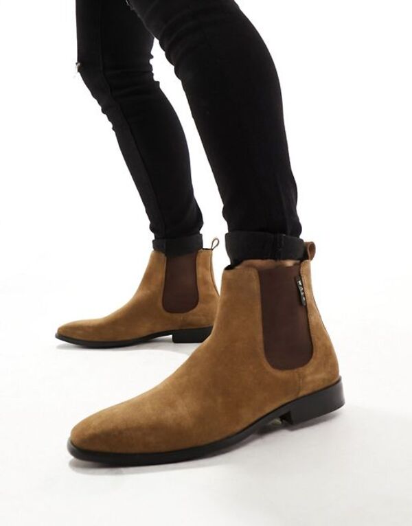 【送料無料】 ウォークロンドン メンズ ブーツ・レインブーツ シューズ Walk London City Chelsea Boots In Tan Suede TAN