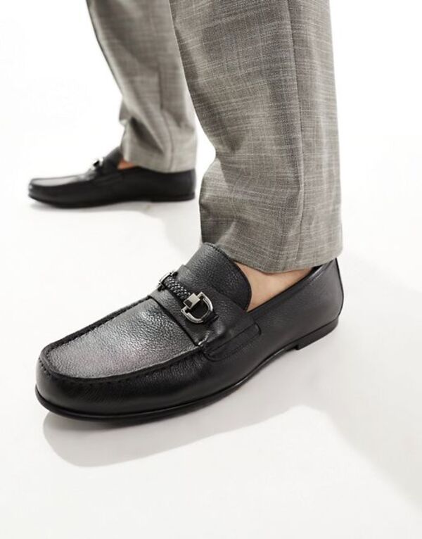 【送料無料】 ウォークロンドン メンズ スリッポン・ローファー シューズ Walk London Luigi Rope Loafers In Black Leather Black