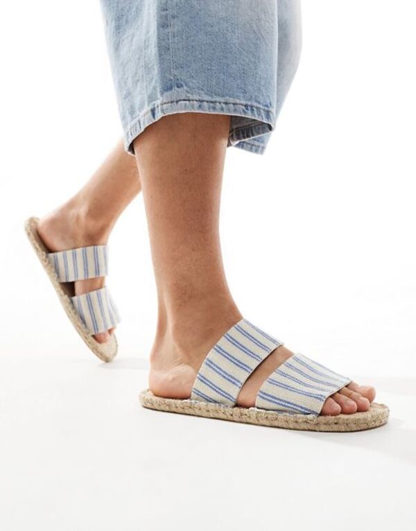 yz GC\X Y T_ V[Y ASOS DESIGN slip on espadrilles in blue stripe Multi