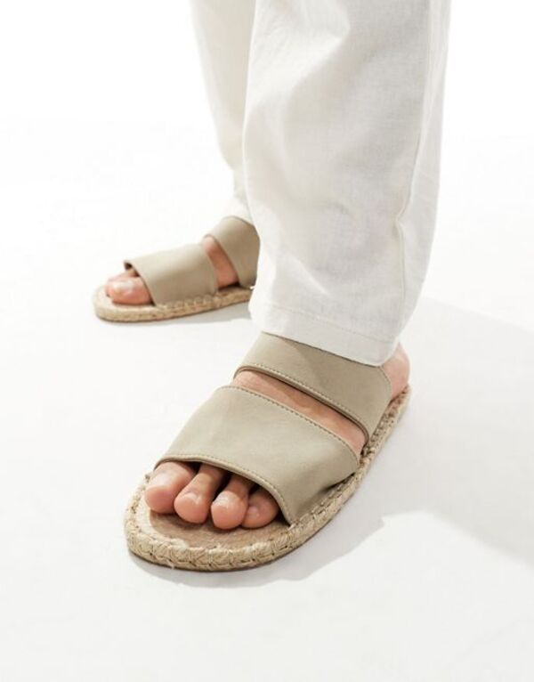  エイソス メンズ サンダル シューズ ASOS DESIGN slip on espadrilles in stone STONE