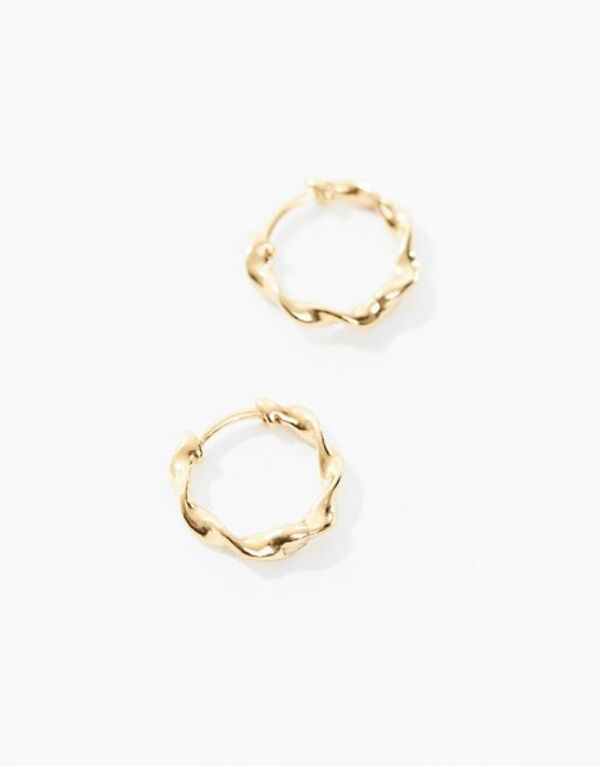 エイソス 【送料無料】 エイソス メンズ ピアス・イヤリング アクセサリー ASOS DESIGN sterling silver twisted hoop earrings in gold GOLD