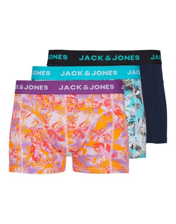 【送料無料】 ジャック アンド ジョーンズ メンズ トランクス アンダーウェア Jack & Jones 3 pack floral briefs in multi Navy Blazer