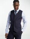 【送料無料】 エイソス メンズ タンクトップ トップス ASOS DESIGN slim suit vest in navy NAVY