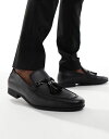 【送料無料】 エイソス メンズ スリッポン・ローファー シューズ ASOS DESIGN loafers in black with tassel detail...