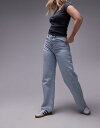 【送料無料】 トップショップ レディース デニムパンツ ジーンズ ボトムス Topshop Hourglass mid rise column jeans in bleach Bleach