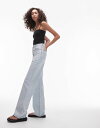 【送料無料】 トップショップ レディース デニムパンツ ジーンズ ボトムス Topshop Tall mid rise column jeans in bleach Bleach