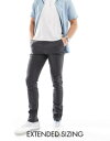 【送料無料】 エイソス メンズ カジュアルパンツ ボトムス ASOS DESIGN skinny chinos in charcoal CHARCOAL|詳細画像
